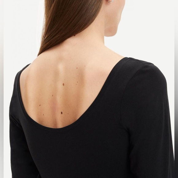 NL Black Long Sleeve Bodycon Scooped Round Neck Mini Dress perfect LBD - Picture 10 of 16